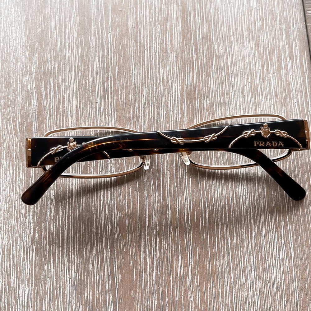 COPY - Gold and tortoise shell Prada eyeglasses - Picture 3 of 5